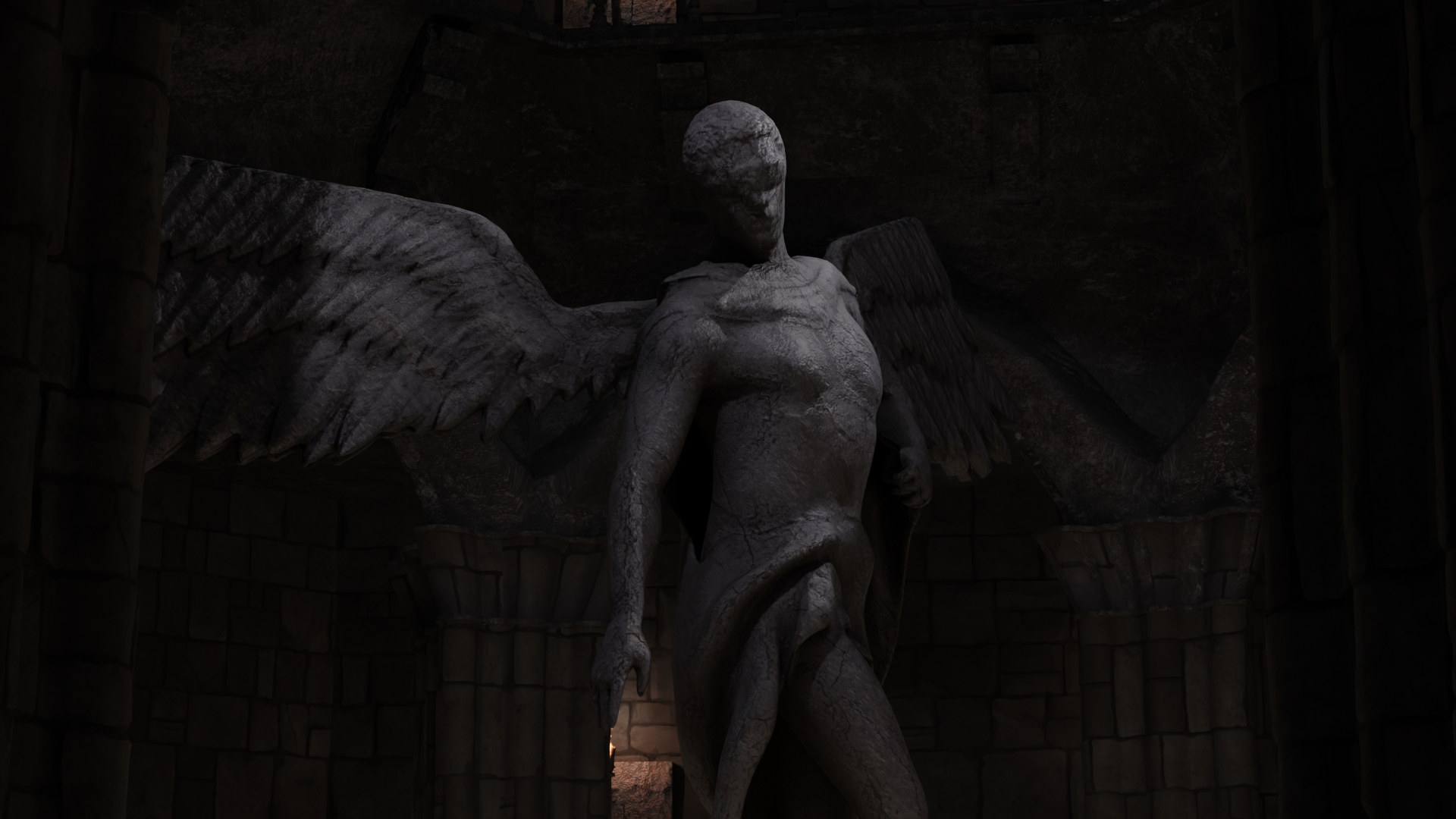 Guardian statue — close up